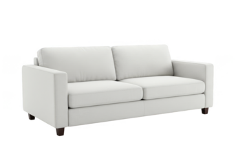 Isolated White Sofa Furniture with Cushions for Living Room Interior