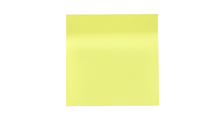 Isolated Yellow Sticky Note Square Paper Reminder on Transparent