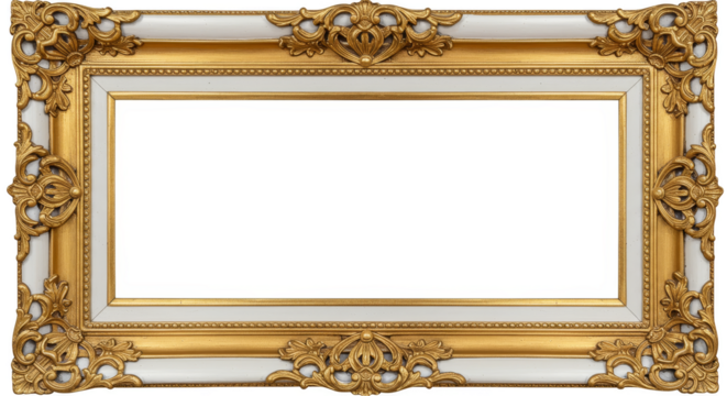 Ornate Gold Frame Decorative Border Picture Vintage Antique Rectangle