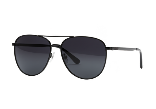Isolated Transparent Background Of Black Metal Aviator Sunglasses Fashion