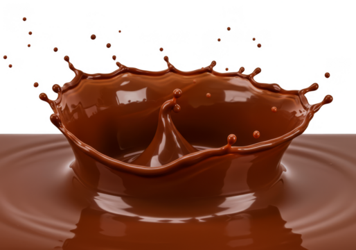 Isolated Transparent Background Of Chocolate Splash Liquid Brown Sweet