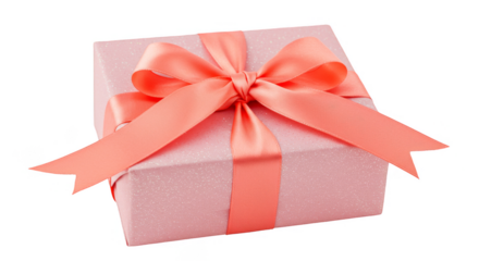Pink Glitter Gift Box with Bow Celebration Present on Transparent