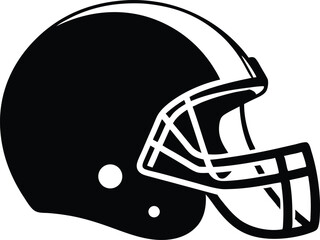 Fototapeta premium American football helmet silhouette vector, football helmet flat icon, Helmets black Clip art on white background