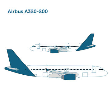 Detailed Side View of Airbus A320-200 Sharklet Variant Featuring Wingtip Devices for Improved Aerodynamic Efficiency and Fuel Performance