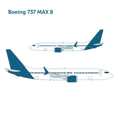 Boeing 737 MAX 8 Modern Twinjet with Distinctive Split-Tip Winglets and Enhanced Fuel Efficiency