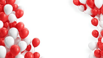 Canada day banner design of balloons on white background with copy space Vector illustration