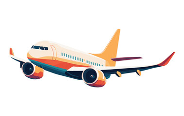 Fototapeta premium High Detail Illustration of Jet Airplane in Takeoff Position with Bold Shading and Stylized Technical Aesthetic