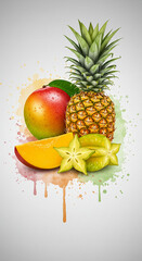 fresh fruit on a plate