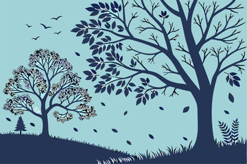 Nature-Inspired Tree and Leaf Silhouettes