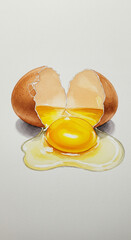 broken egg in a bowl