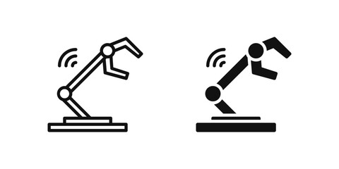 Fototapeta premium Robotic icon set representing robotic automation or assistants in smart homes.