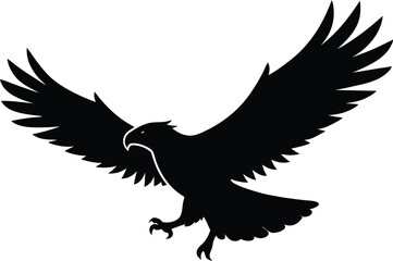 Bald eagle soaring in black and white sketch, symbol of freedom, Flying Bald Eagle black and white Silhouette vector