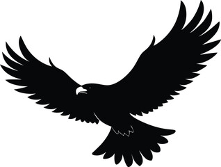 Bald eagle soaring in black and white sketch, symbol of freedom, Flying Bald Eagle black and white Silhouette vector