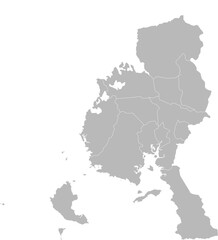 Obraz premium Veraguas, Panama – administrative vector map with district boundaries (Web Mercator projection, PPT-compatible & fully editable)