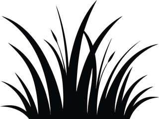 Butterfly and flowers, grass with butterfly silhouette vector, grass vector on white background