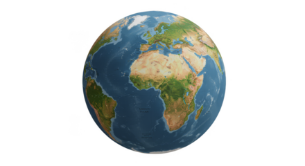 3d Globe of Earth Showing Africa Europe Geoscience Transparent