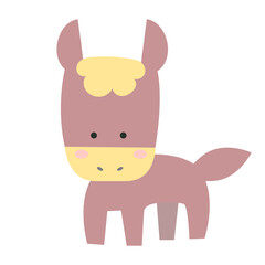 かわいい馬の年賀状素材イラスト