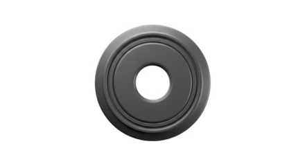 3D Illustration of Gray Metal Washer Tool Hardware on Transparent Background