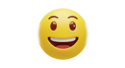 Fototapeta premium 3D Render Emoji Transparent Background Happy Smiling Yellow Face