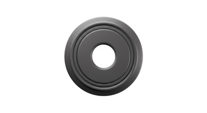 3D Illustration of Gray Metal Washer Tool Hardware on Transparent Background