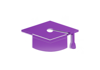 3d Render Purple Academic Mortarboard Cap For Graduation With Transparent Background