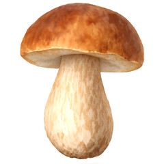 Fresh Porcini Mushroom Isolated on Transparent Background, Vibra
