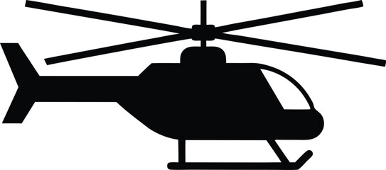 Helicopter silhouette vector, Helicopter icon black silhouette design