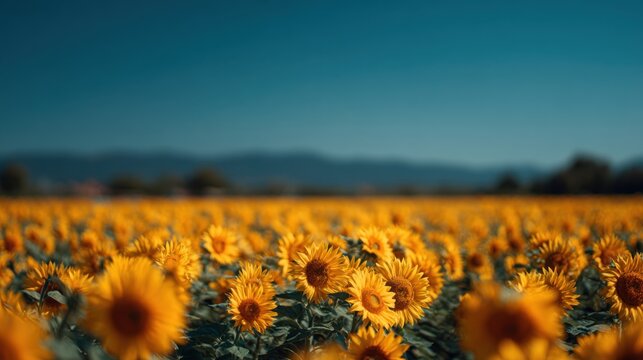 The Brightness Of A Vibrant Sunflower Field