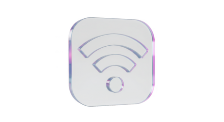 3D White Wifi Icon Of Wireless Network Technology For Internet
