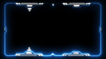 Neon Technology Frame with Glowing Digital Border - Powered by Adobe