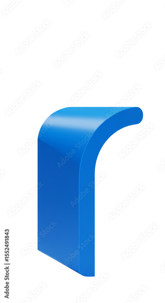 Poster abstract 3d blue shape render object design on transparent background