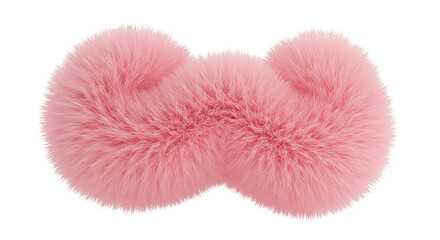 Abstract 3d Render of Fluffy Pink Ball Texture Isolated on Transparent Background