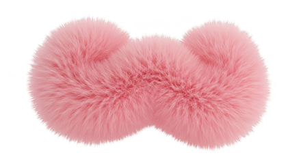 Abstract 3d Render of Fluffy Pink Ball Texture Isolated on Transparent Background