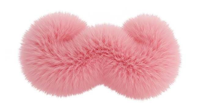 Abstract 3d Render of Fluffy Pink Ball Texture Isolated on Transparent Background