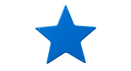 Obraz premium Abstract Blue Star Isolated Shape on Transparent Background 3D Render
