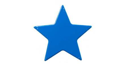 Abstract Blue Star Isolated Shape on Transparent Background 3D Render