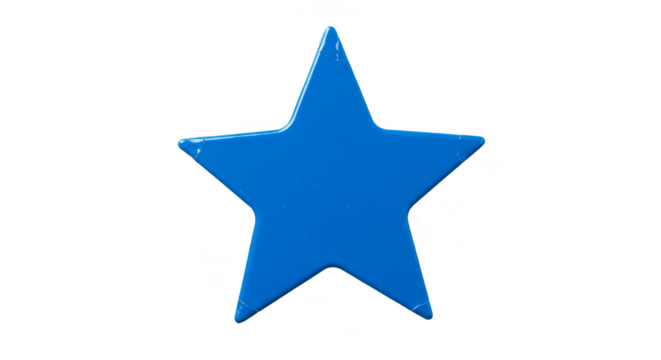 Abstract Blue Star Isolated Shape on Transparent Background 3D Render - Powered by Adobe