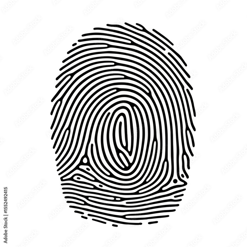 Aufkleber abstract fingerprint illustration of identity scan for security recognition