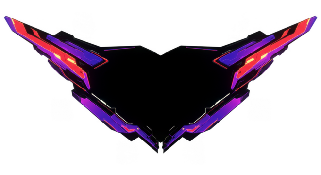 Abstract Frame Transparent Background Purple Neon Geometric Border Design