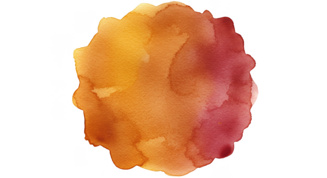 Abstract Watercolor Splash Stain Art with Yellow and Red Gradient