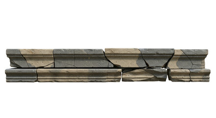 Ancient Stone Border Ruin Rock Texture Archaeology History Isolated