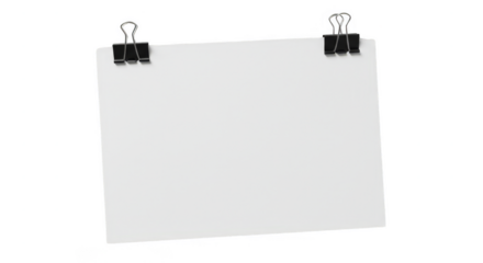 Blank Paper Sheet Note Clip Empty White Background Transparent