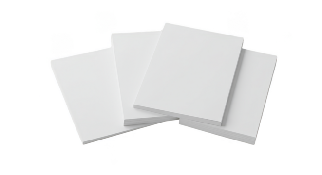 Blank White Books Stack Mockup Isolated Transparent Background