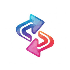 Gradient mesh isometric icon of a sync arrows icon