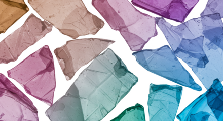 Abstract Shapes Transparent Background Colorful Mosaic Pattern Illustration