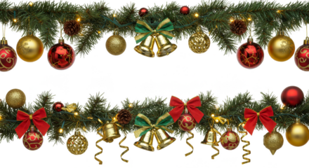 Christmas Garland Decoration with Ornaments Festive Holiday Season