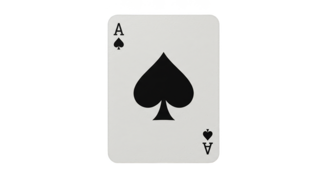 Ace Spades Card Illustration Playing Suits Game Gambling