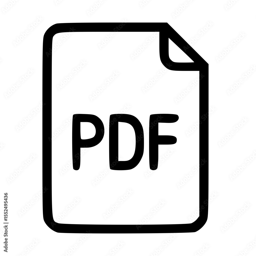 Poster handdrawn simple outline pdf file document format symbol icon