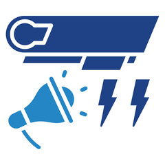 Flash Update dual tone blue color mini illustration icon, use for journalist, broadcasting, news and media UI, UX kit, app and web development, digital or print.