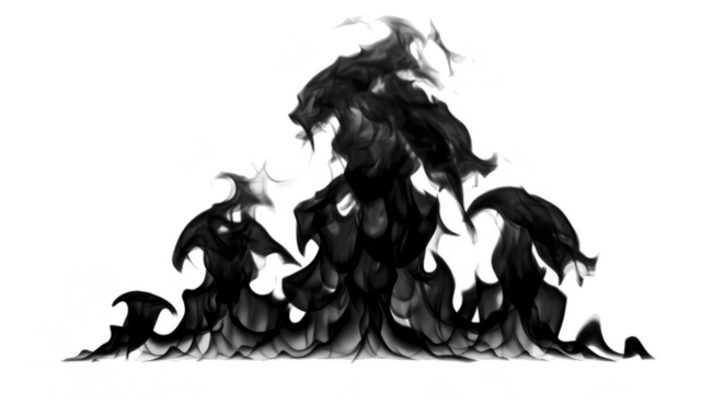 Black Ink Splash Abstract Element on Transparent Background Design